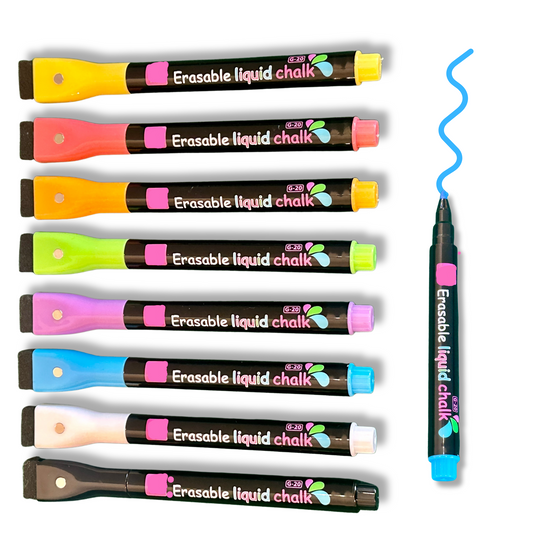 Magnetic Liquid Chalk Markers with Eraser