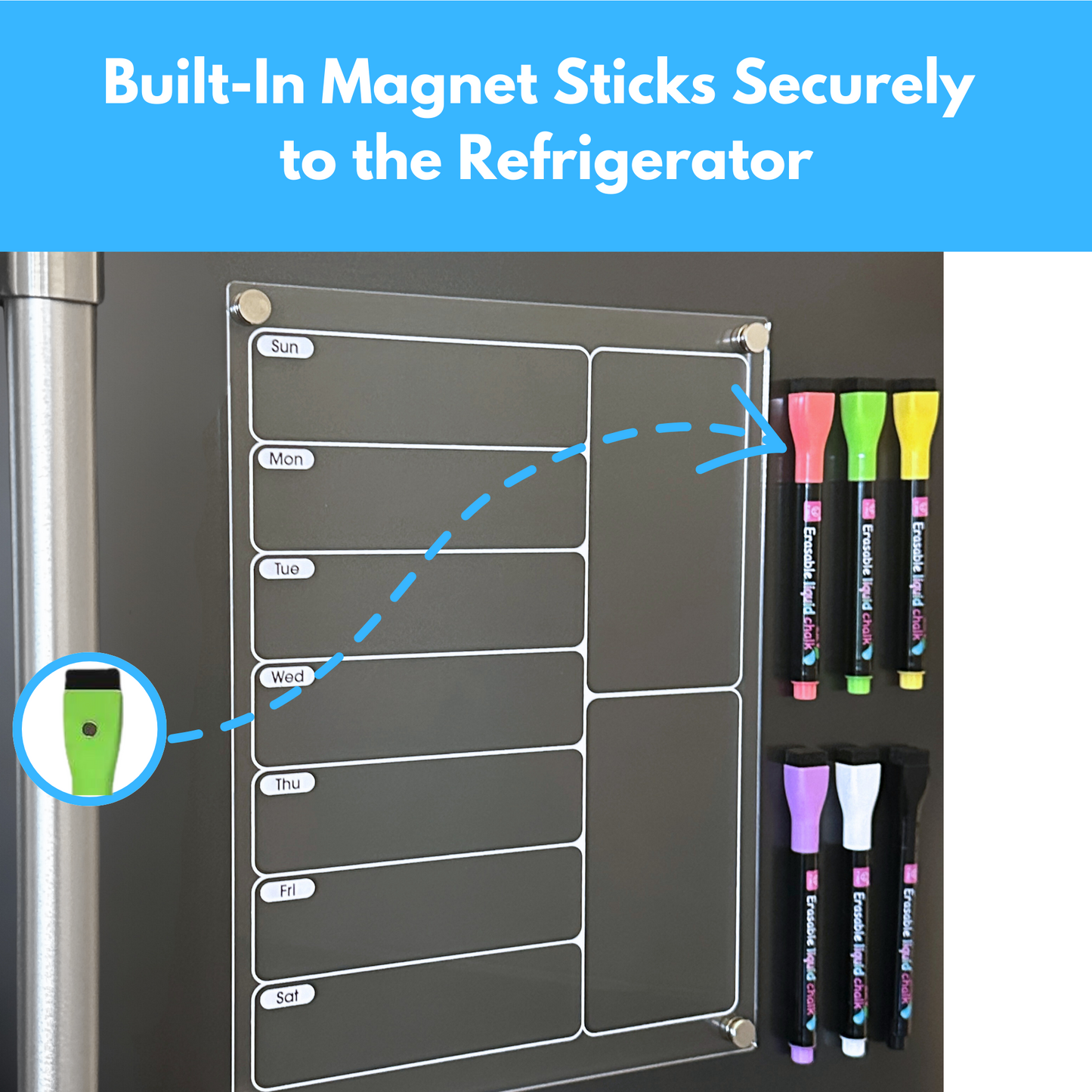 Acrylic Magnetic Dry Erase Menu Board for Refrigerator